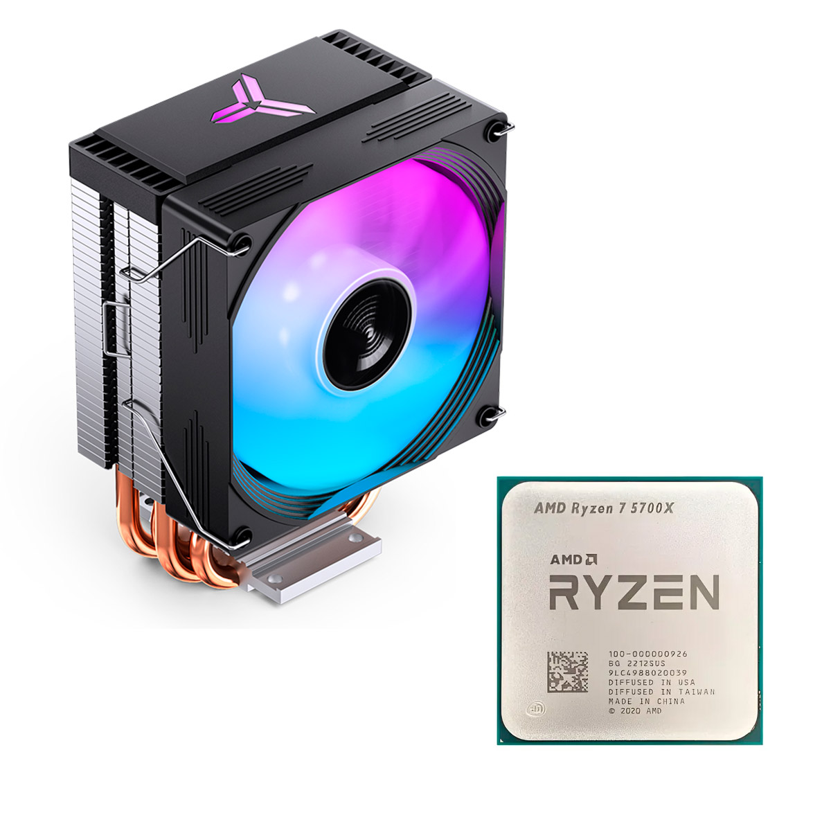 Combo Amd Ryzen 7 5700x Am4  + Cooler Cr-1300 Evo Black Jonsbo