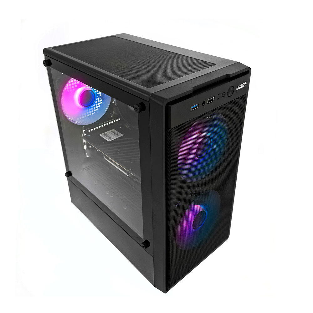 Gabinete M12 Mesh Black Fan X3 Argb Tg Sentey