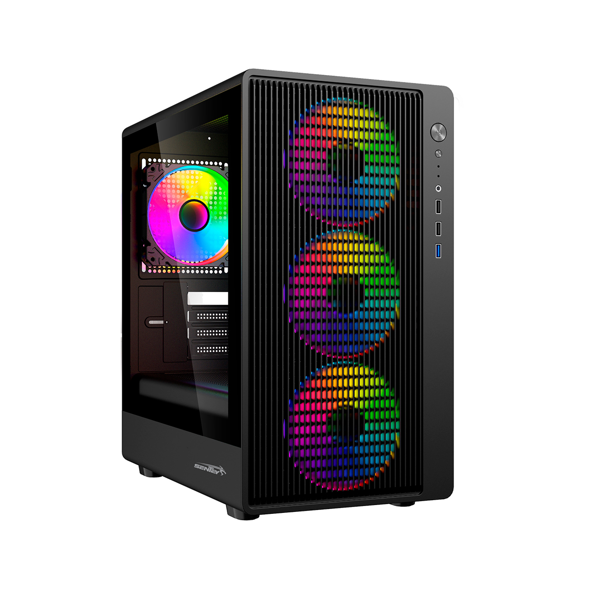 GABINETE BACKFIRE BLACK ARGB MESH TG FAN X4 SENTEY