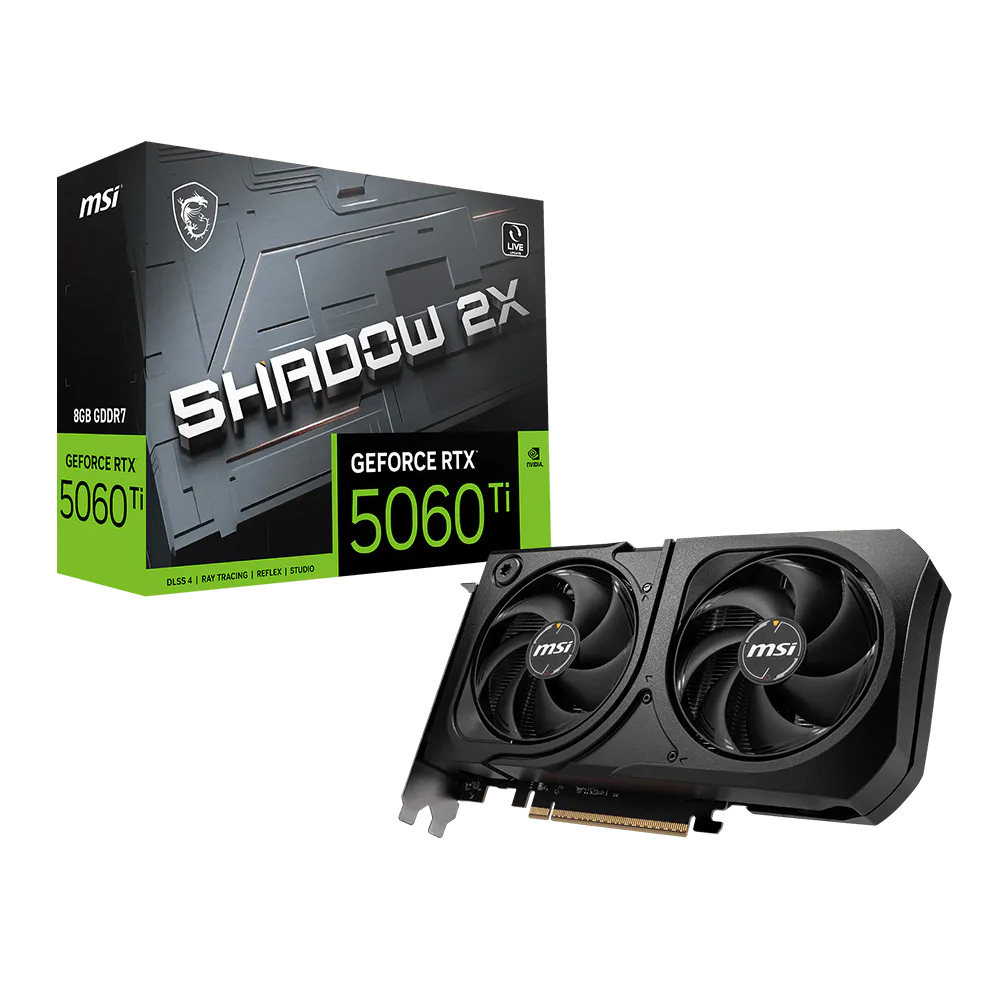PLACA DE VIDEO NVIDIA GEFORCE RTX 5060 TI 8G SHADOW 2X PLUS MSI