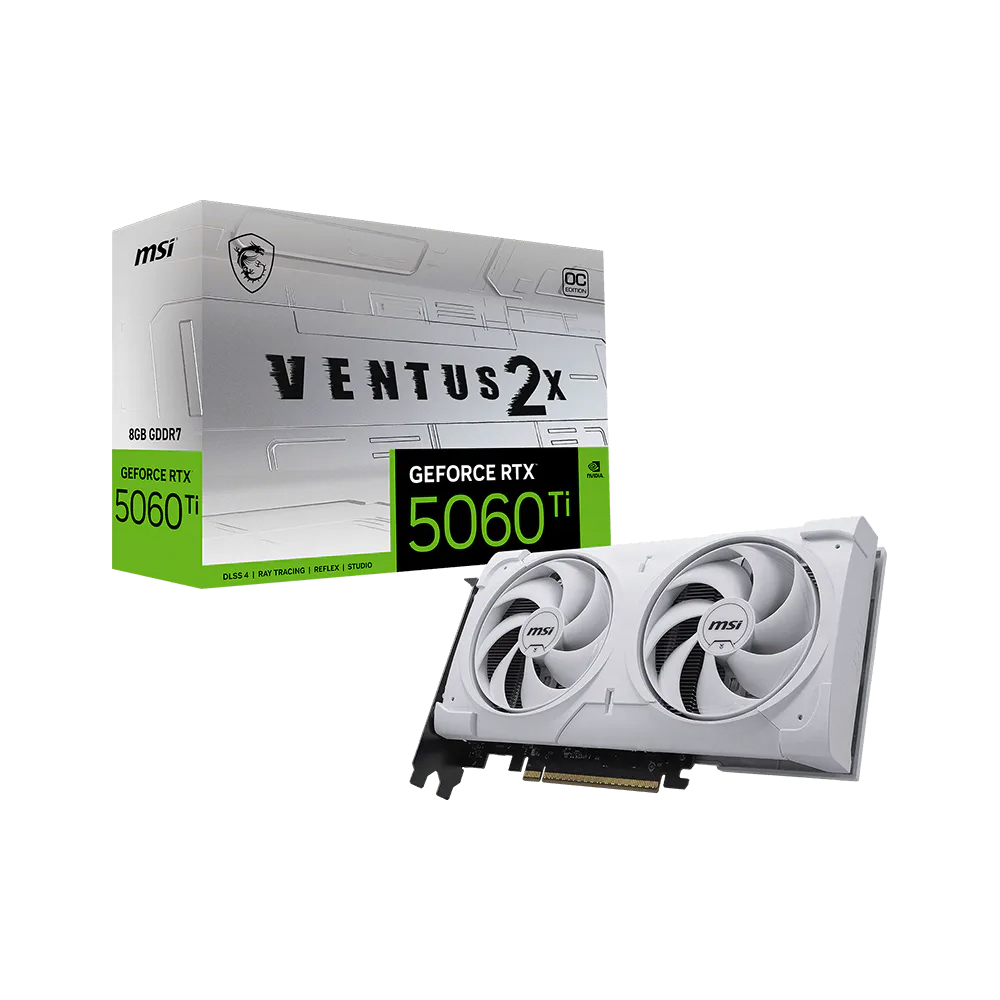 Placa De Video Msi Nvidia Geforce Rtx 5060 Ti 8g Ventus 2x Oc White Plus