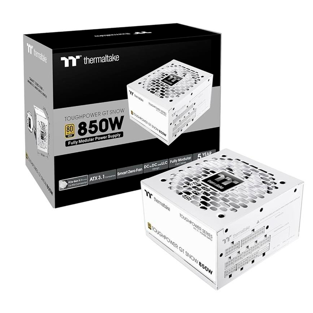 Fuente 850w 80+ Gold Toughpower Gt Snow Pcie 5.1 Thermaltake