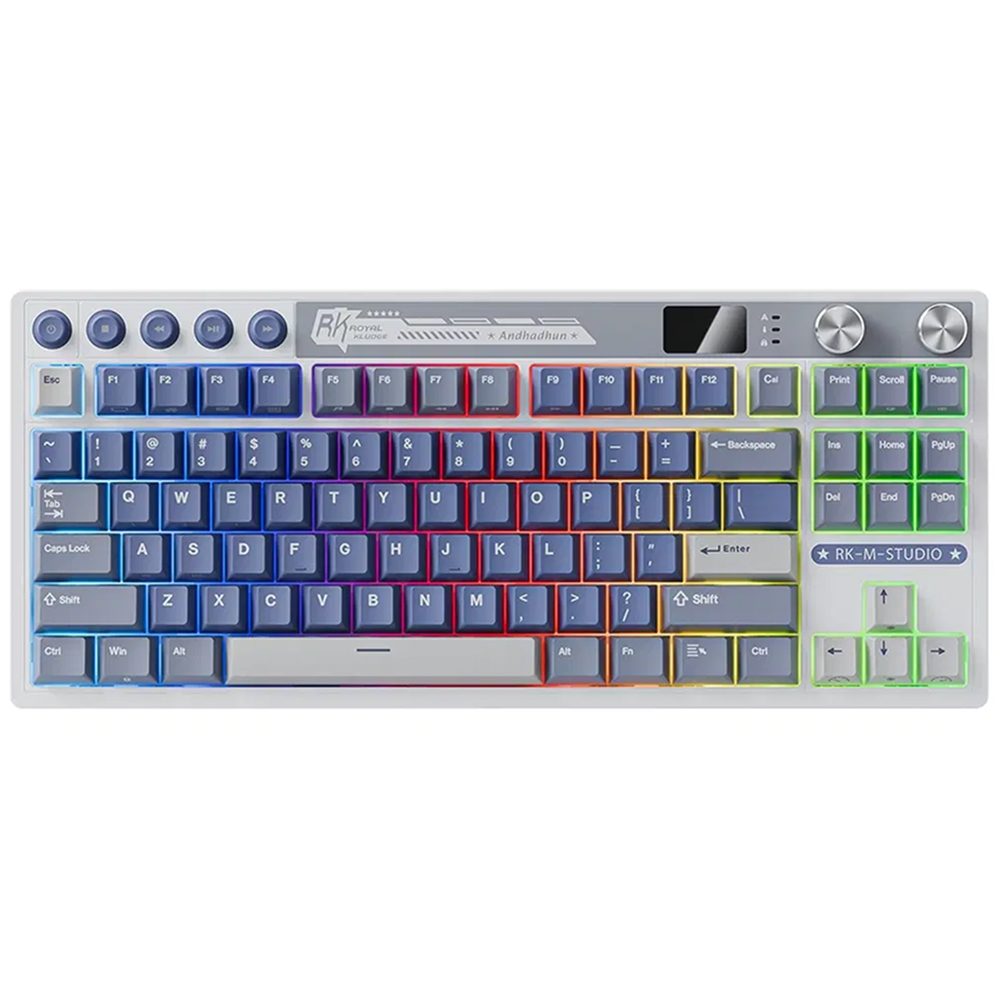 Teclado Royal Kludge Rk M87 Ocean Blue Switch Beige 75