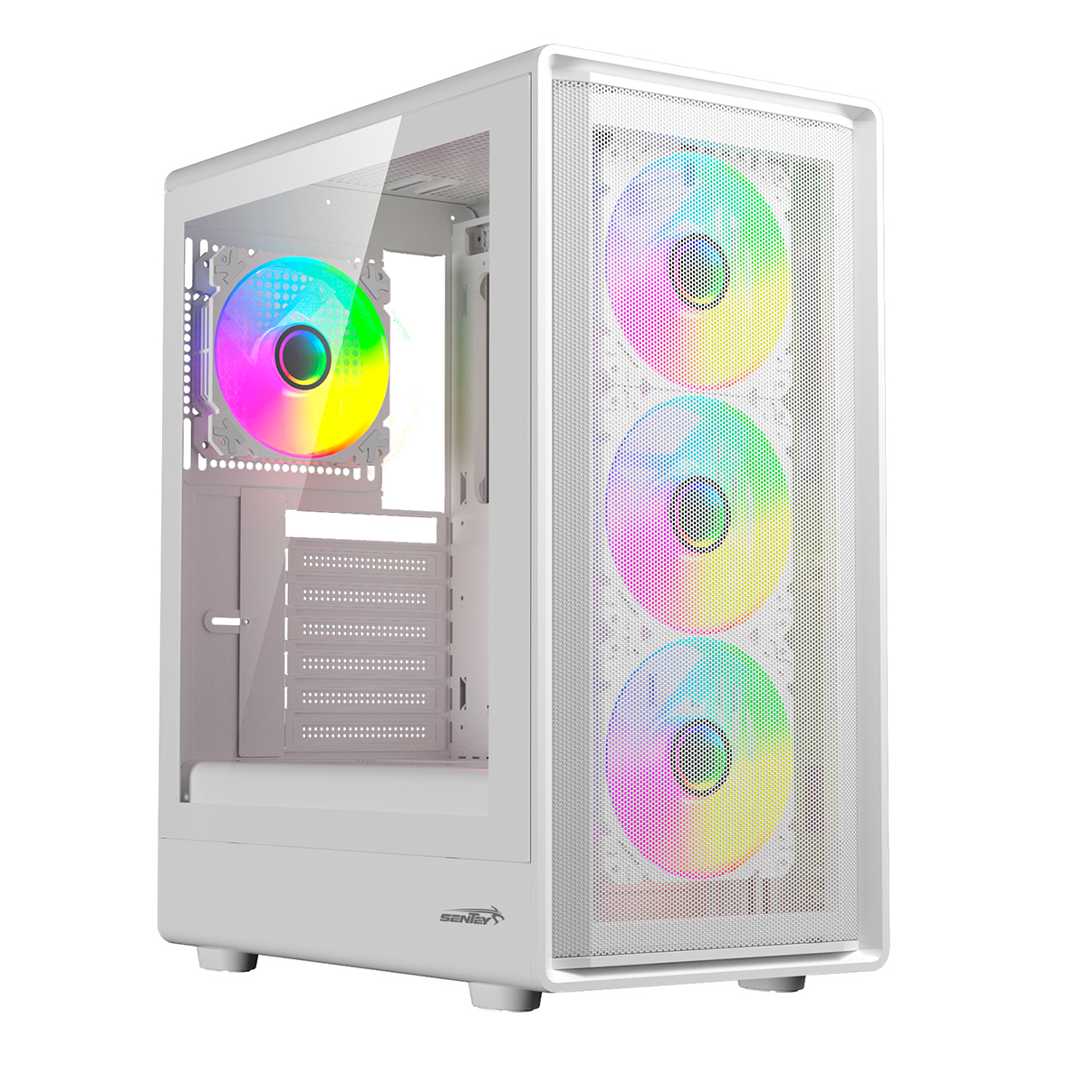 Gabinete Strega M40 White Mesh Fans X4 Argb Tg Sentey