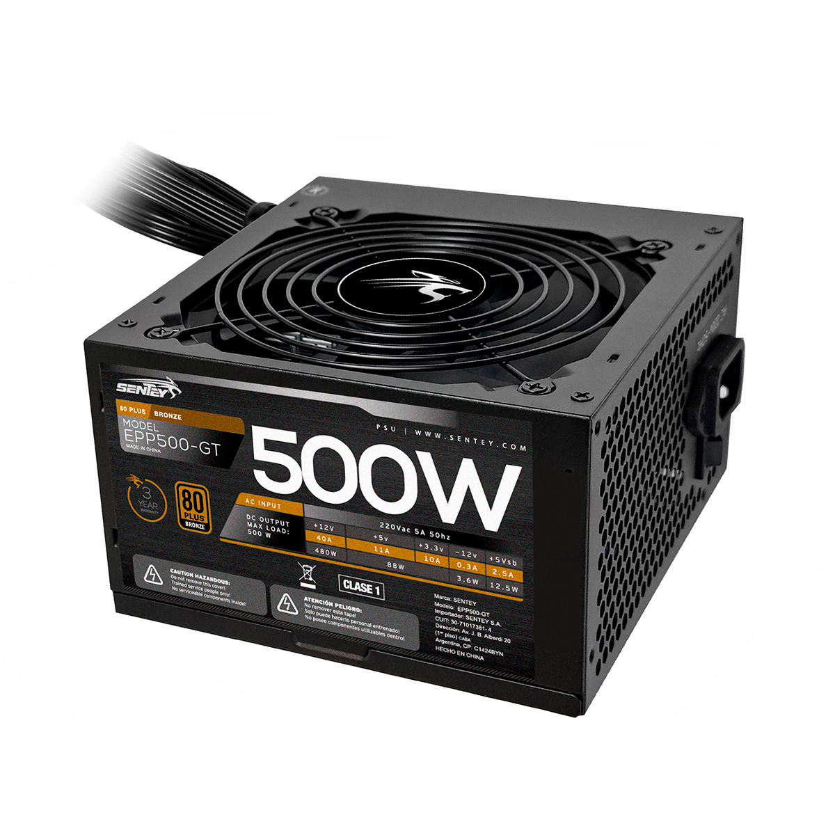 Fuente 500w 80+ Bronze Epp500-gt Sentey
