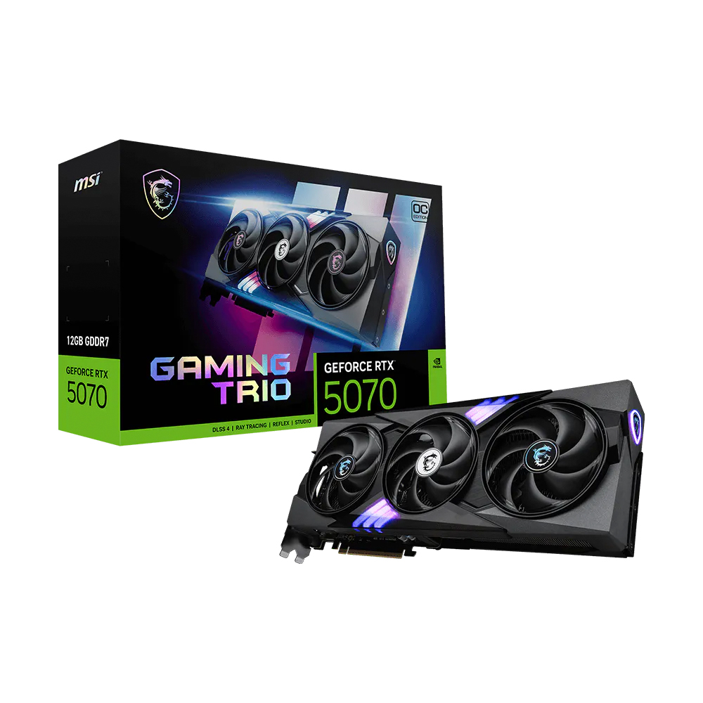 PLACA DE VIDEO MSI NVIDIA GEFORCE RTX 5070 12G GAMING TRIO OC