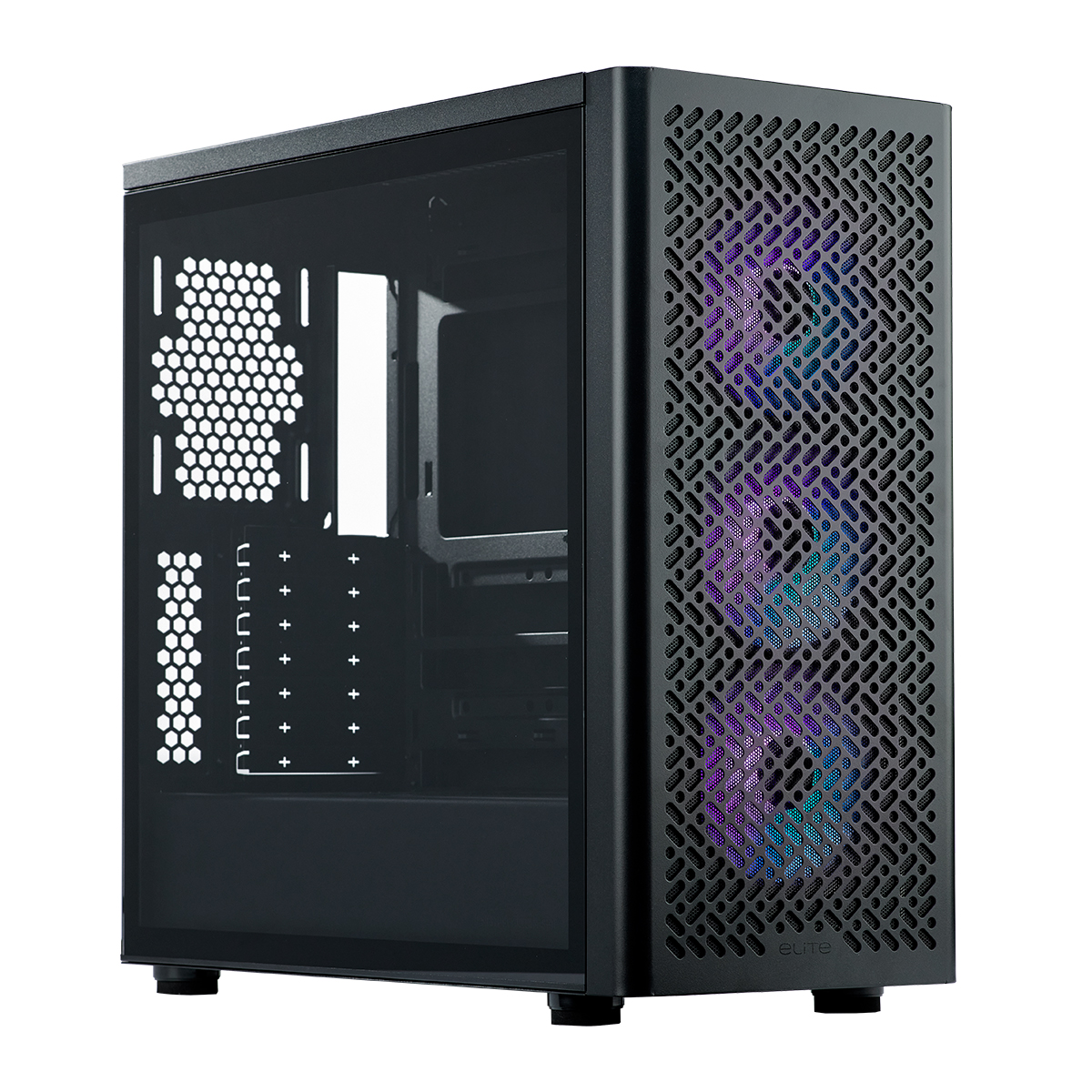 GABINETE ELITE 502 TG ARGB X3 FANS BLACK COOLER MASTER