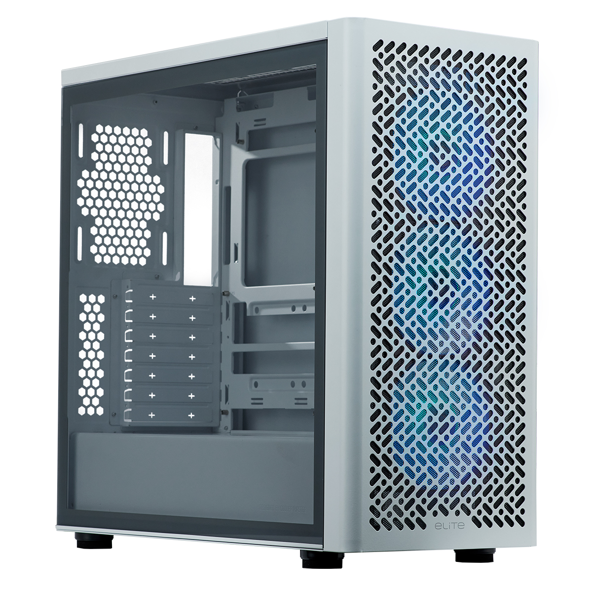 Gabinete Elite 502 Tg Argb X3 Fans White Cooler Master