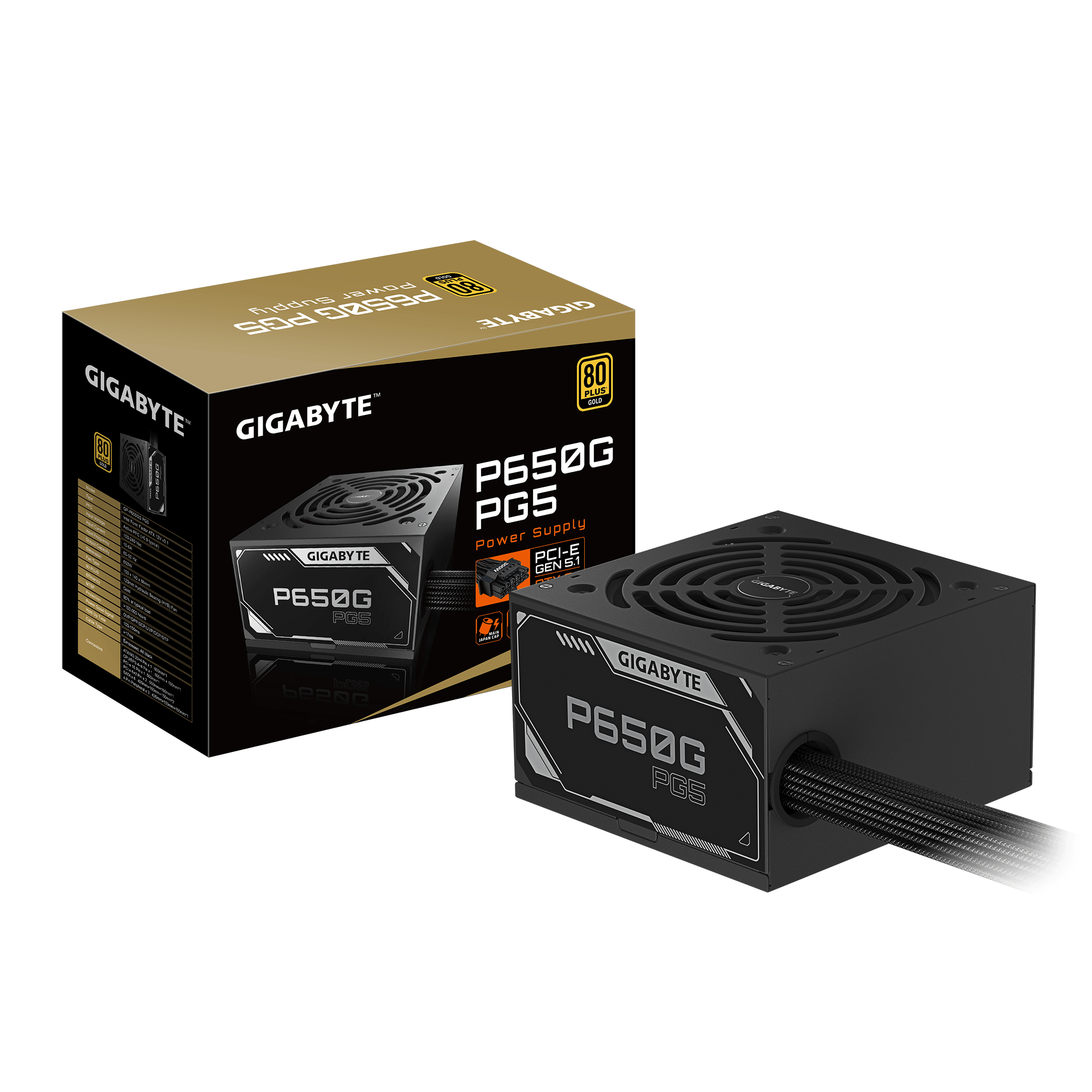 Fuente 650w 80+ Gold P650g Pcie 5.1 Gigabyte