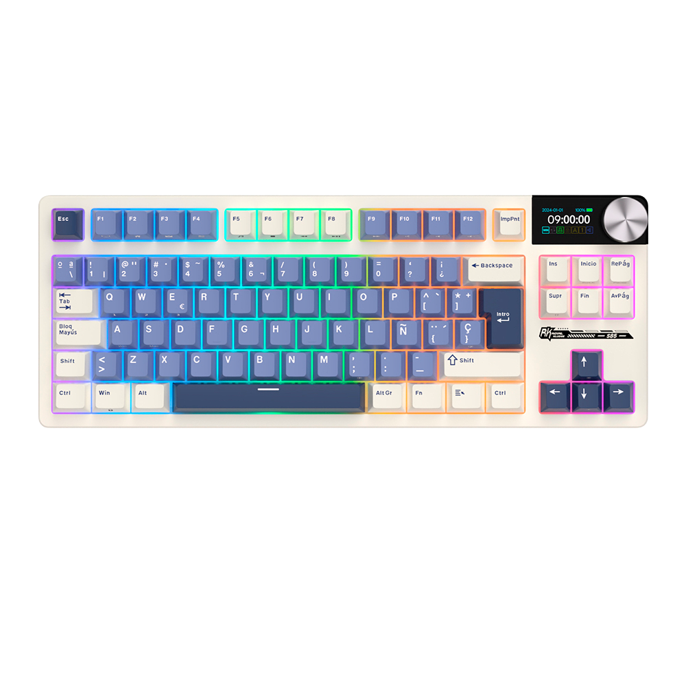 Teclado Royal Kludge Rk S85 Wireless Horizon Blue Sw Beige