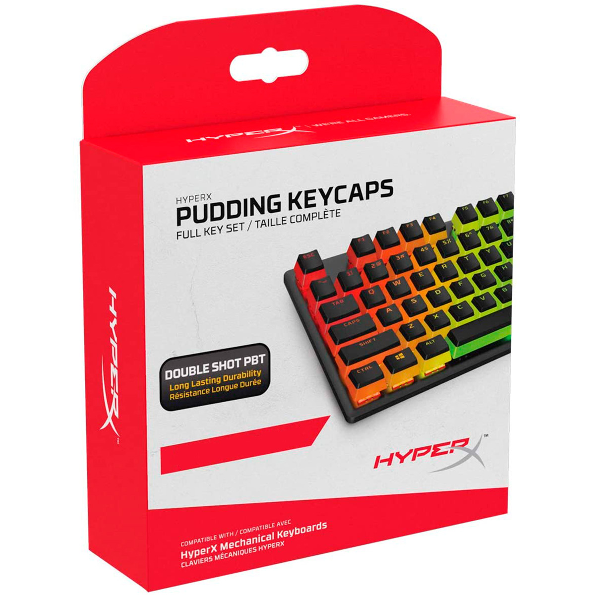 Pudding Keycaps Black Double Shot Pbt Spanish Hyperx Hp