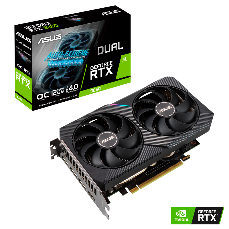 PLACA DE VIDEO ASUS NVIDIA GEFORCE RTX 3060 DUAL 12GB OC V2