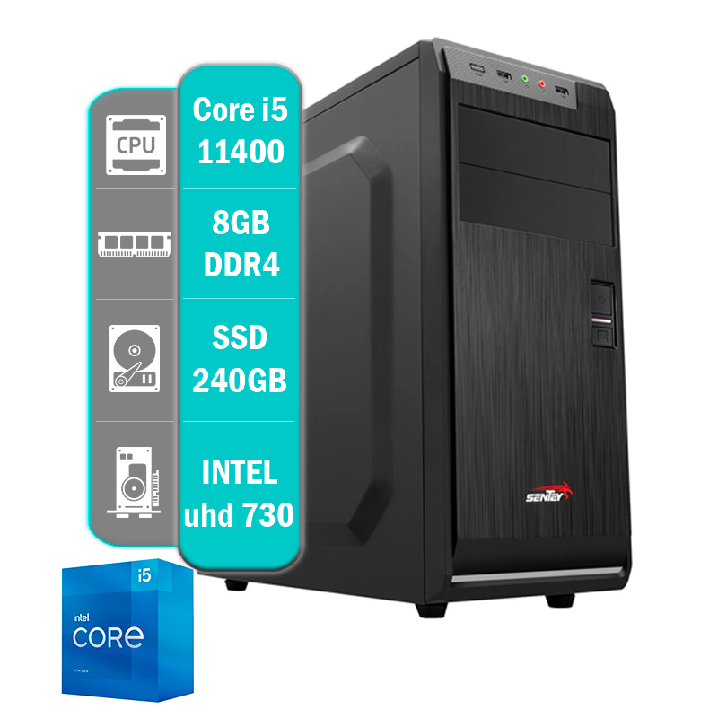 PC INTEL CORE I5 11400 - 8GB - 240GB SSD