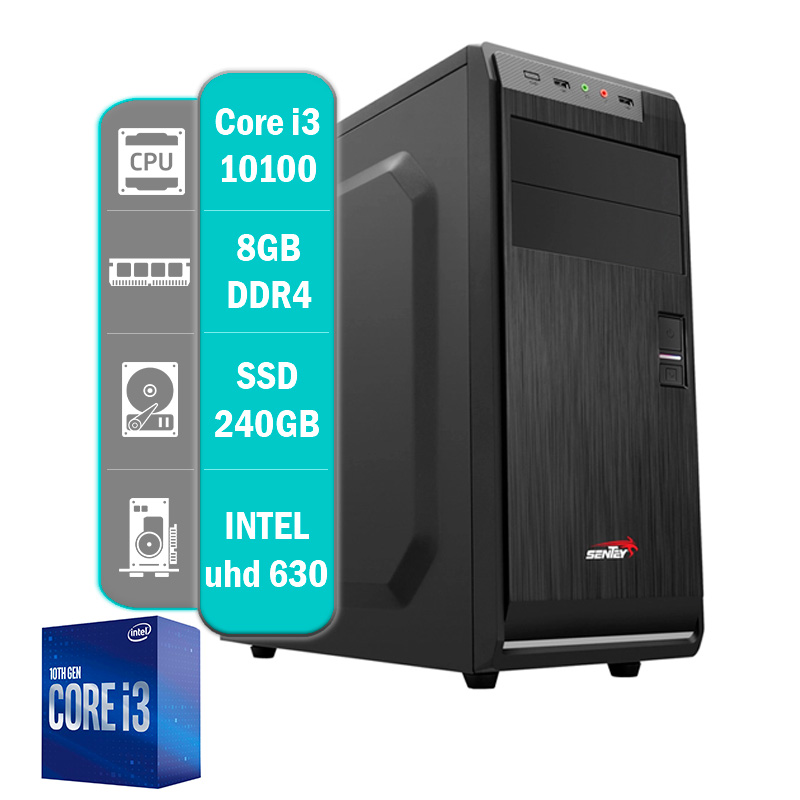 PC INTEL CORE I3 10100 - 8GB - 240GB SSD