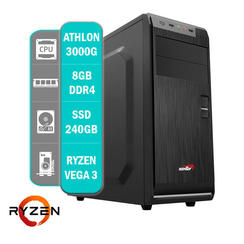 PC GAMER AMD ATHLON 3000G - 8GB - 240SSD