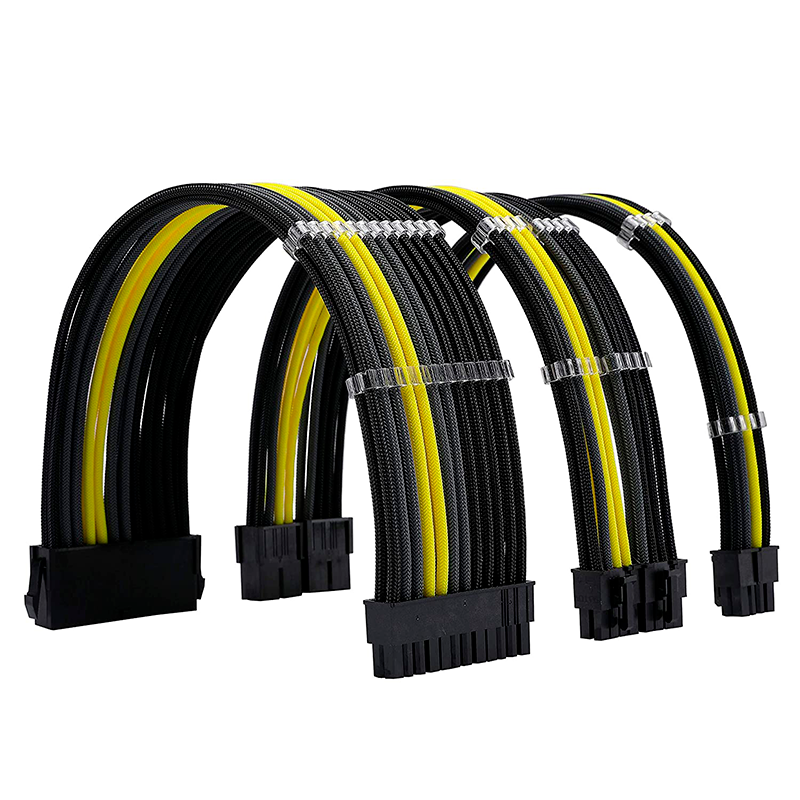 Kit Cables Mallados Amarillo Xigmatek
